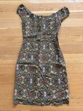 ABS by Allen Schwartz paisley print dress size 4 VINTAGE 1990s